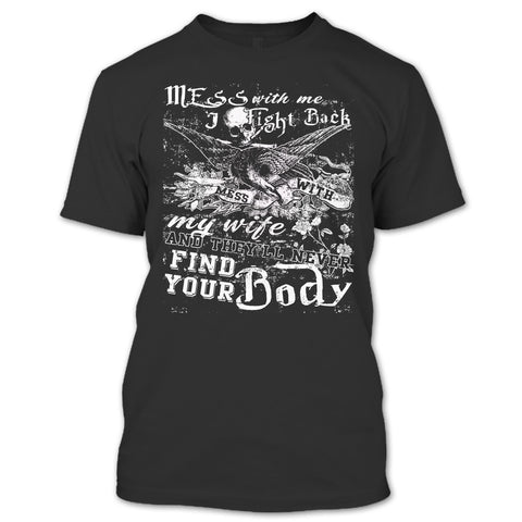 A black t-shirt with the shopify logo