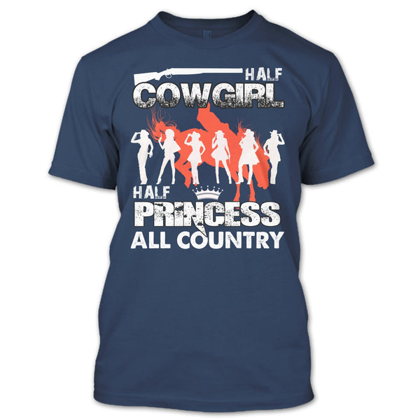 Half Cowgirl T Shirt, Half Princess T Shirt
