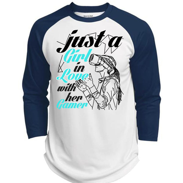 Just A Girl In Love With Her Gamer T Shirt, I Love Gaming T Shirt, Awesome T-Shirts  (Polyester Game Baseball Jersey)