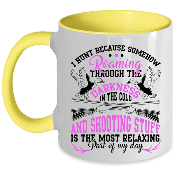 Funny Turkey Hunting Coffee Mug, I Hunt Accent Mug