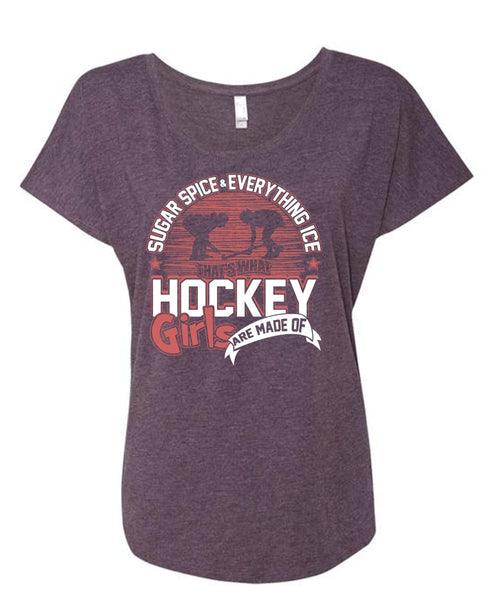 Hockey Girls T Shirt, Being A Hockey Player T Shirt, Cool Shirt (Ladies' Triblend Dolman Sleeve)