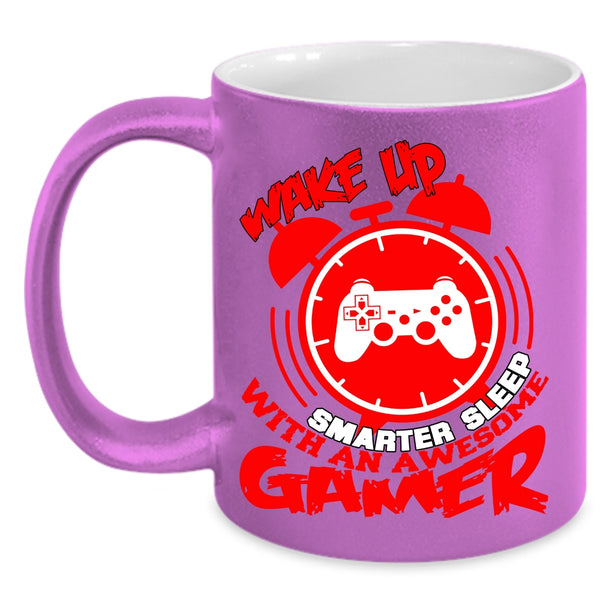 Wake Up Smarter Sleep Coffee Mug, With An Awesome Gamer Coffee Cup
