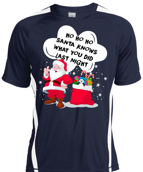 Santa Knows What You Did Last Night T Shirt, I Love Christmas T Shirt, Cool Shirt