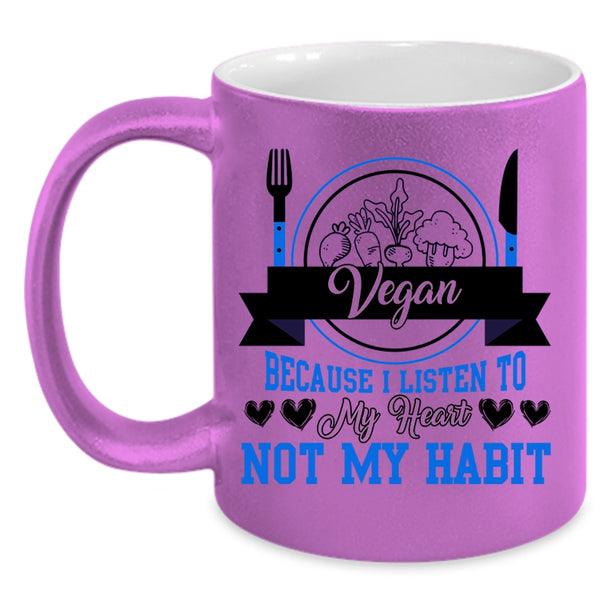 I Listen To My Heart Coffee Mug, Vegan Accent Mug