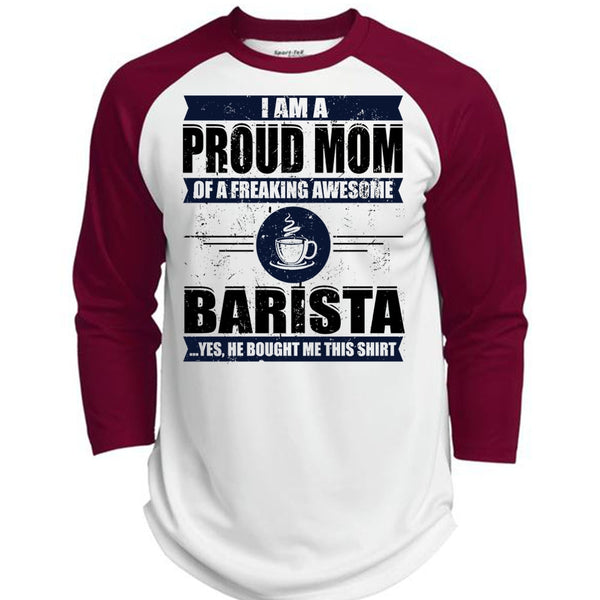 I Am A Proud Mom T Shirt, I Love Barista T Shirt, Awesome T-Shirts  (Polyester Game Baseball Jersey)