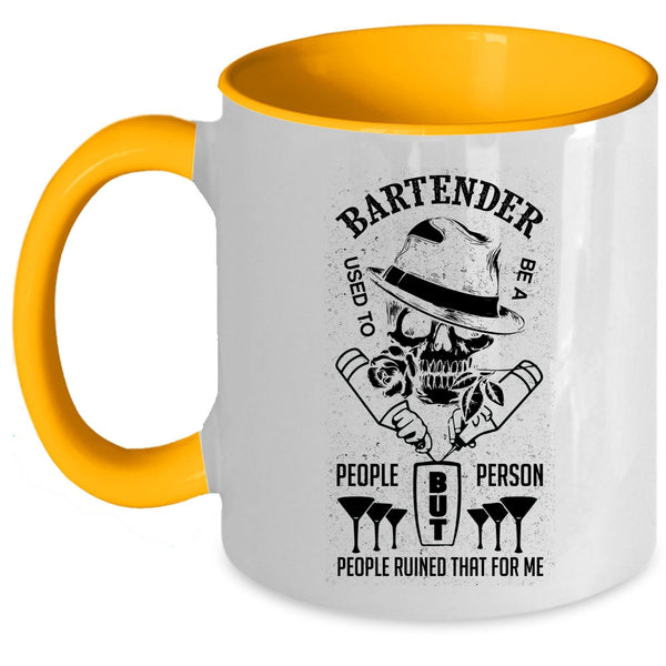Cool Coffee Mug, Bartender Used To Be A People Person Accent Mug
