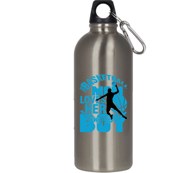 This Basketball Mom Loves Her Basketball Boy 20 oz Stainless Steel Bottle,Cool Mom Outdoor Sports Water Bottle