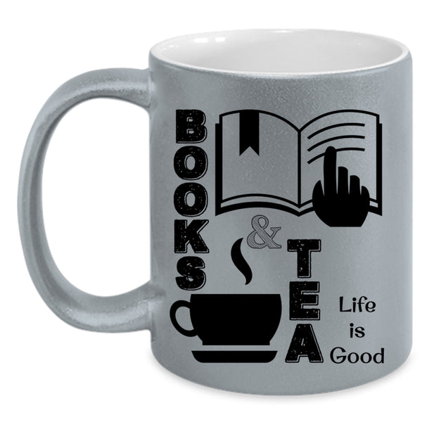Life Is Good Coffee Mug, Books And Tea Accent Mug