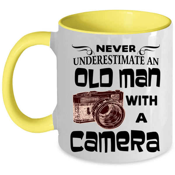Awesome Grandpas Coffee Mug, Old Man With A Camera Accent Mug