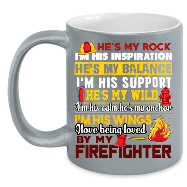 I Love Being Loved By My Firefighter Coffee Mug, Cool Couple Coffee Cup