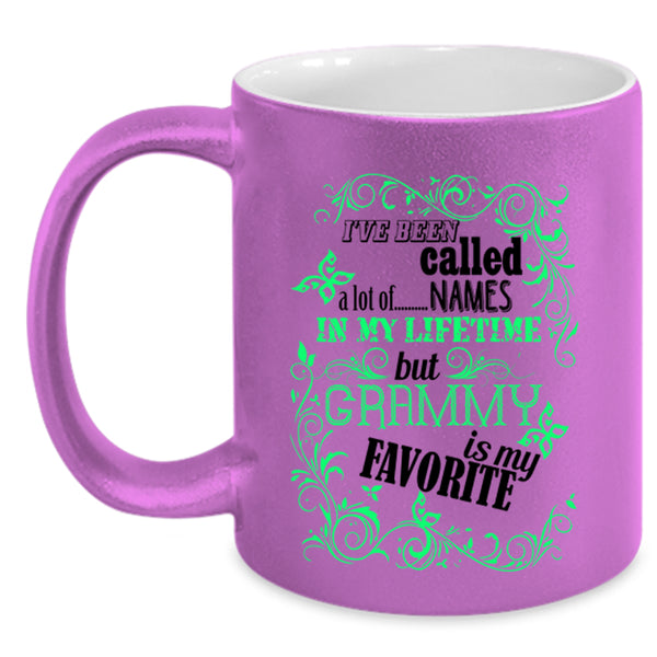 Cute Grandma Coffee Mug, Grammy Is My Favorite Name Accent Mug
