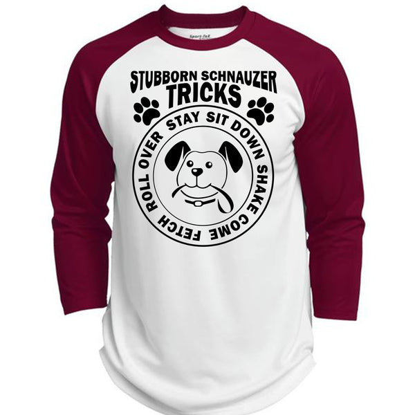 Stubborn Schnauzer Tricks T Shirt, I Love Dog T Shirt, Favorite T Shirt  (Polyester Game Baseball Jersey)