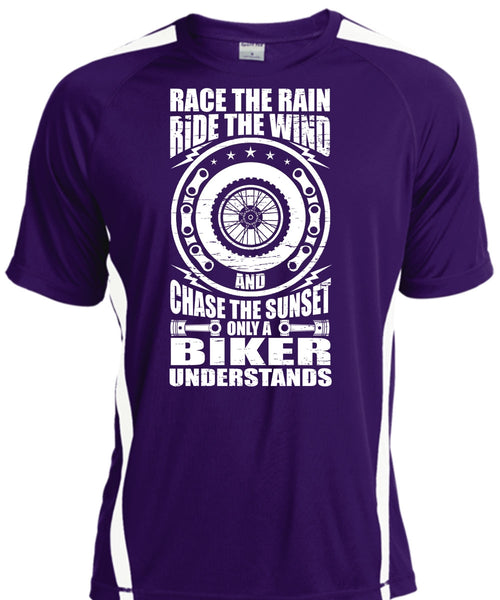 Only A Biker Understands T Shirt, Race The Rain T Shirt, Cool Shirt