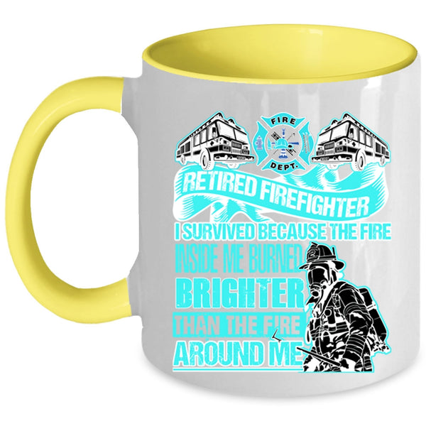 Awesome Gift For Grandfather Coffee Mug, Retired Firefighter Accent Mug