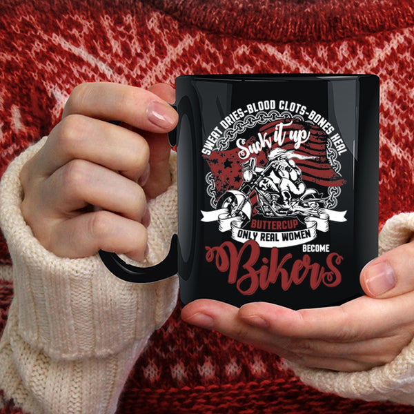 Only Real Women Become Bikers Coffee Mug, Awesome Women Coffee Cup
