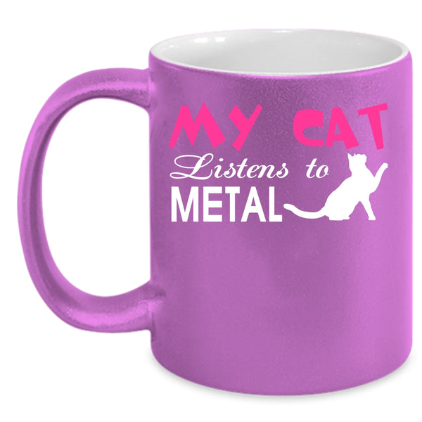 My Cat Listens To Metal Mug, Cool Cats Cup