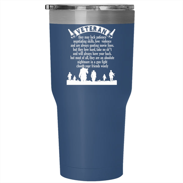 Funny Veteran Tumbler 30 oz Stainless Steel, Awesome Gift For Veteran Travel Mug
