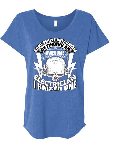 Finding  An Awesome Electrician T Shirt, Being An Electrician T Shirt, Cool Shirt (Ladies' Triblend Dolman Sleeve)