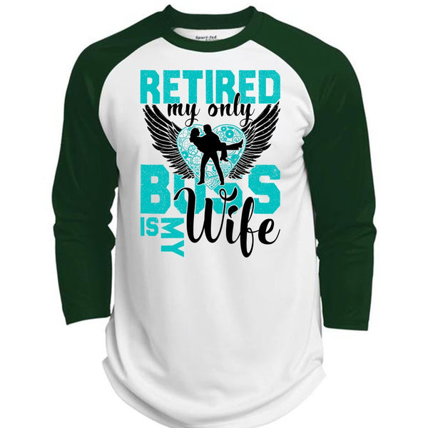 Retired My Only Boss Is My Wife T Shirt, I Love Wife T Shirt, Awesome T-Shirts  (Polyester Game Baseball Jersey)