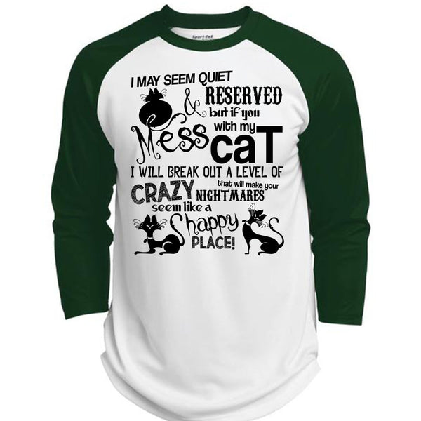 You Mess With My Cat T Shirt, I Love My Cat T Shirt, Awesome T-Shirts  (Polyester Game Baseball Jersey)