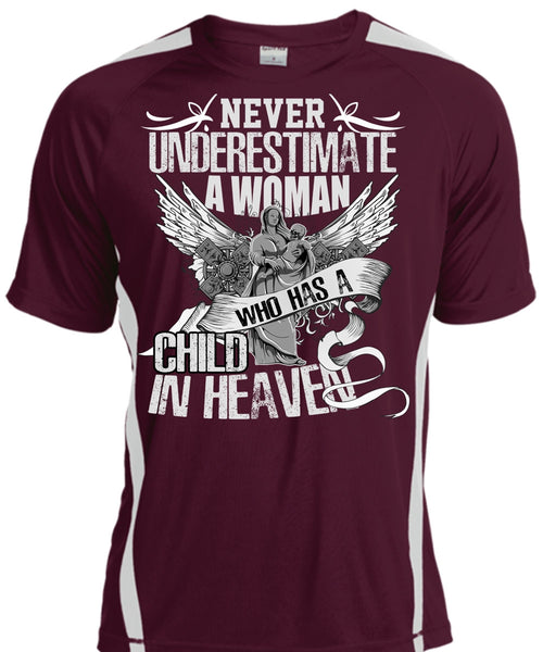 Woman Who Has A Child In Heaven T Shirt, Being A Mom T Shirt, Cool Shirt