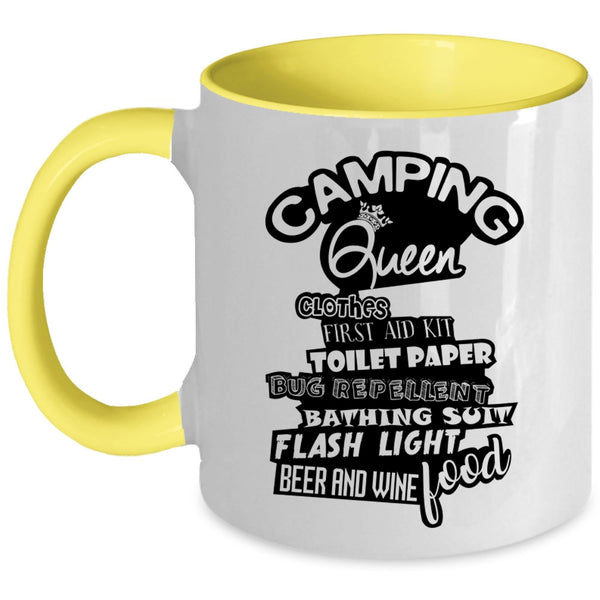 Beer And Wine Coffee Mug, Camping Queen Accent Mug