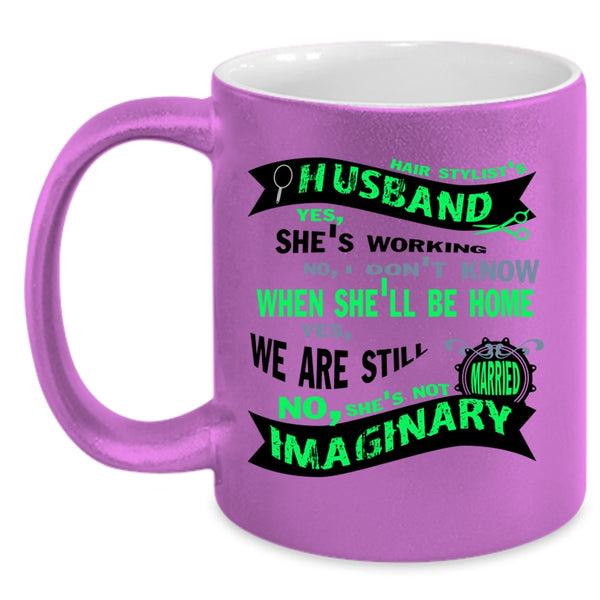 Cool Just Married Coffee Mug, Hair Stylist's Husband Accent Mug