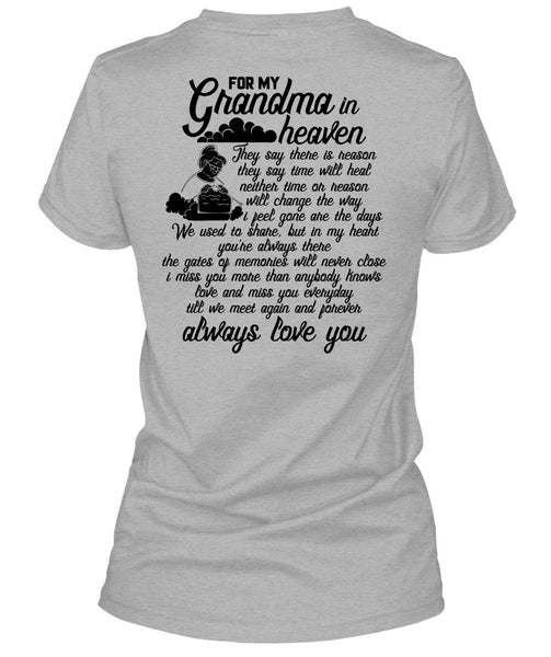 For My Grandma In Heaven T Shirt, I Love Grandma T Shirt