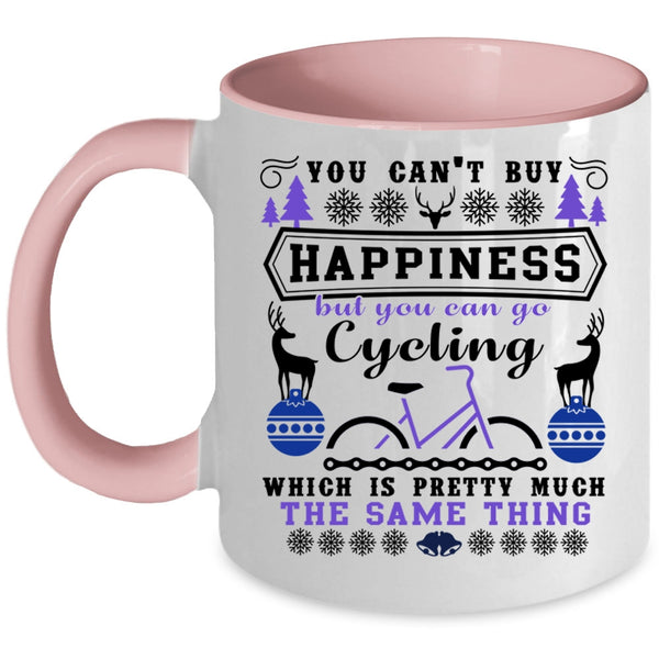 Cycling Make Me Happy Coffee Mug, You Can Go Cycling Accent Mug