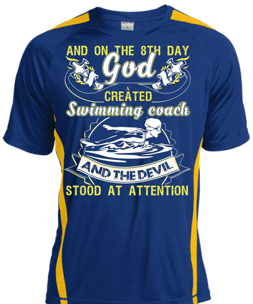 God Created Swimming Coach T Shirt, Being A Swimmer T Shirt, Cool Shirt