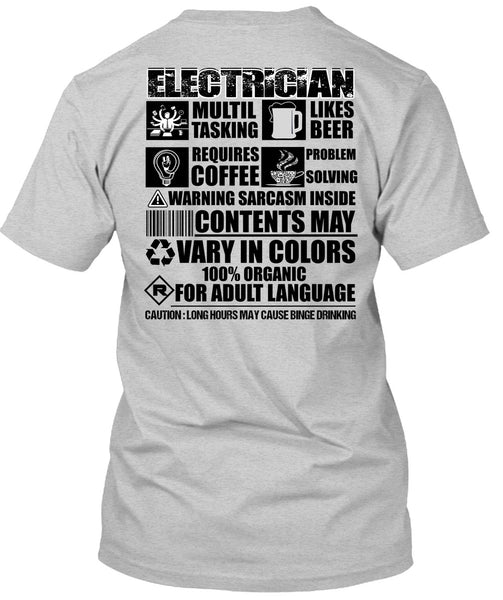 Electrician Multi-tasking T Shirt, I Love Electrician T Shirt