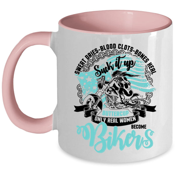 Awesome Women Coffee Mug, Only Real Women Become Bikers Accent Mug