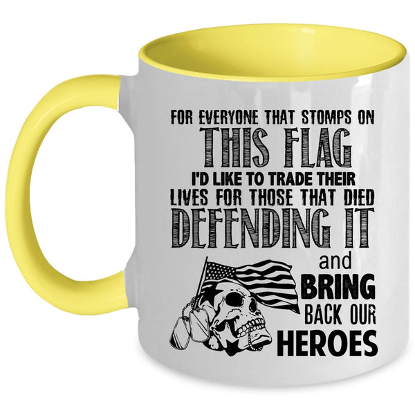 Funny Gift For Veterans Coffee Mug, Cool American Flag Accent Mug