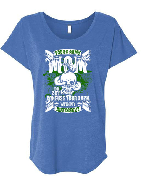 Proud Army Mom T Shirt, Being A Mom T Shirt, Cool Shirt (Ladies' Triblend Dolman Sleeve)