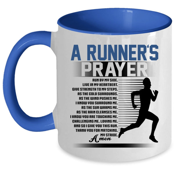 Best Gift For Runner Coffee Mug, A Runner's Prayer Accent Mug