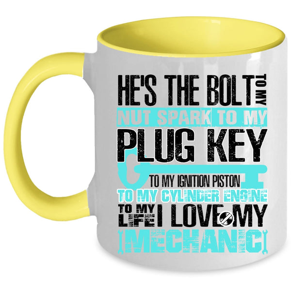 Cute Mechanic's Wife Coffee Mug, To My Life I Love My Mechanic Accent Mug