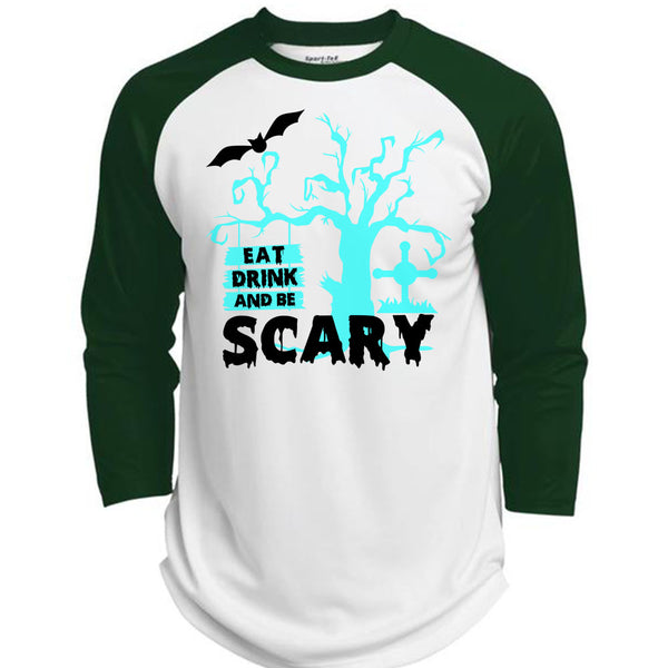Eat Drink And Be Scary T Shirt, Wait For Halloween T Shirt, Awesome T-Shirts  (Polyester Game Baseball Jersey)
