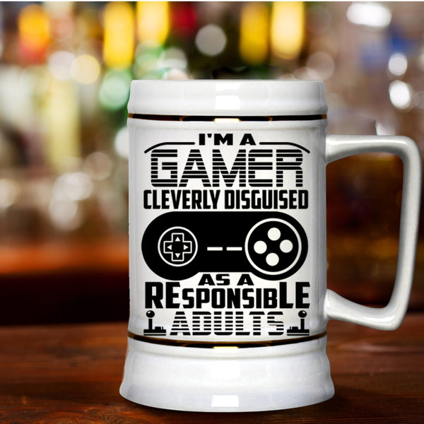 Cool Gift For Gamers Beer Stein 22oz, I'm A Gamer Beer Mug