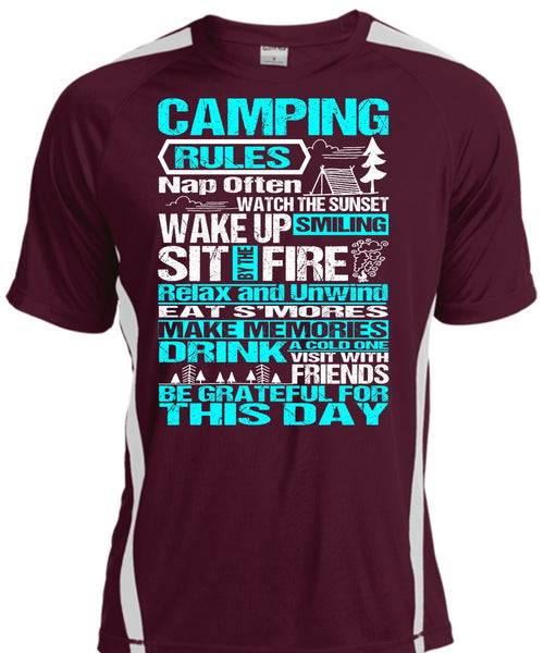Camping Rules Nap Often T Shirt, Wake Up Smiling T Shirt, Cool Shirt