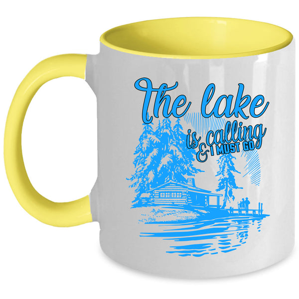 I Must Go Coffee Mug, The Lake Is Calling Accent Mug