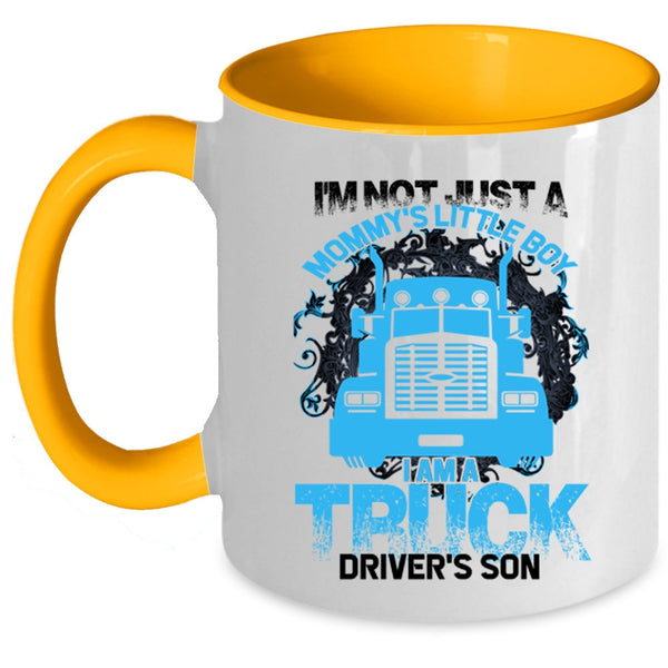 Mommy's Little Boy Coffee Mug, I Am A Truck Driver's Son Accent Mug