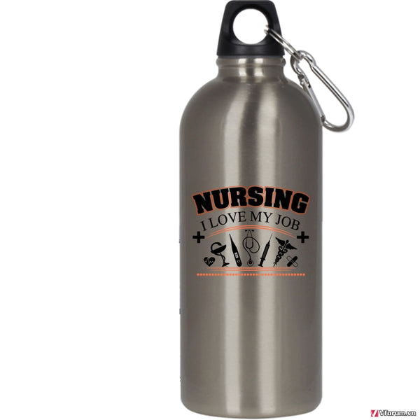 Cool Nursing 20 oz Stainless Steel Bottle,I Love My Job Outdoor Sports Water Bottle