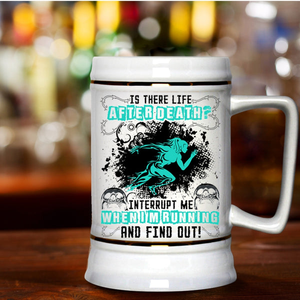 Cool Running Beer Stein 22oz, Don't Interrupt Me When I'm Running Beer Mug