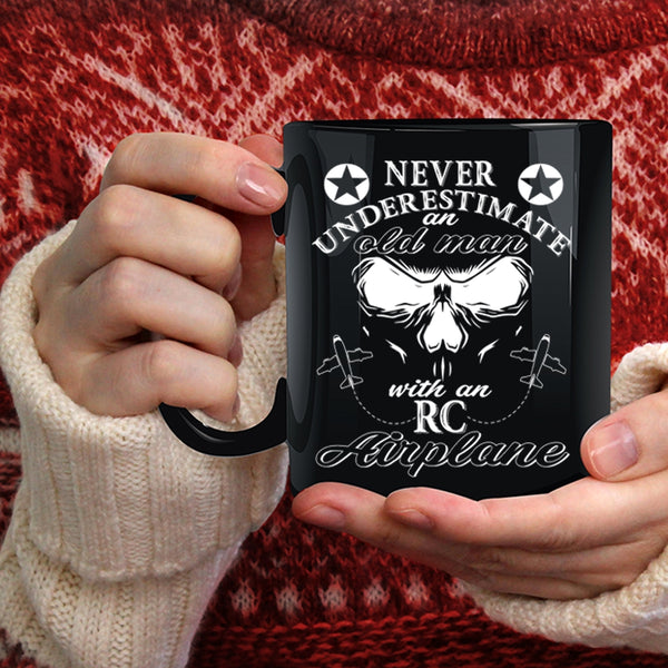 An Old Man With An RC Airplane Coffee Mug, Cool Grandpas Coffee Cup