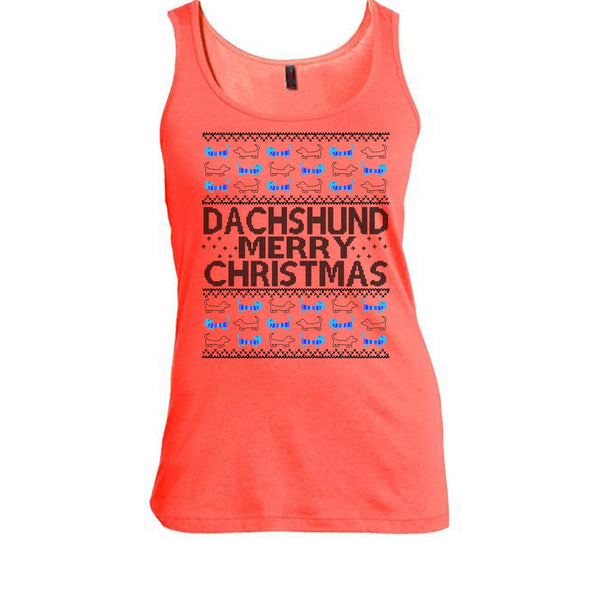 Dachshund Merry Christmas T Shirt, Dachshund Lover Tank Top