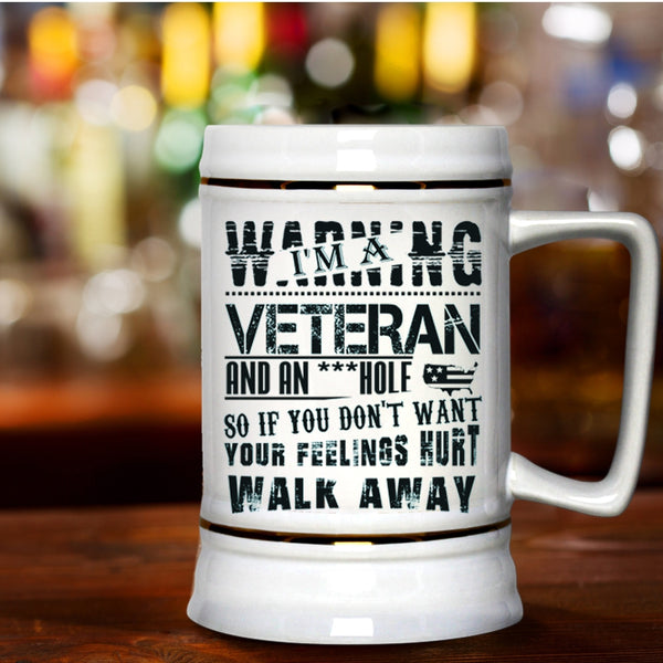 Cool Gift For Veteran Beer Stein 22oz, I'm A Veteran Beer Mug