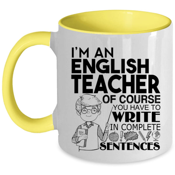 Awesome English Teacher Coffee Mug, I'm An English Teacher Accent Mug