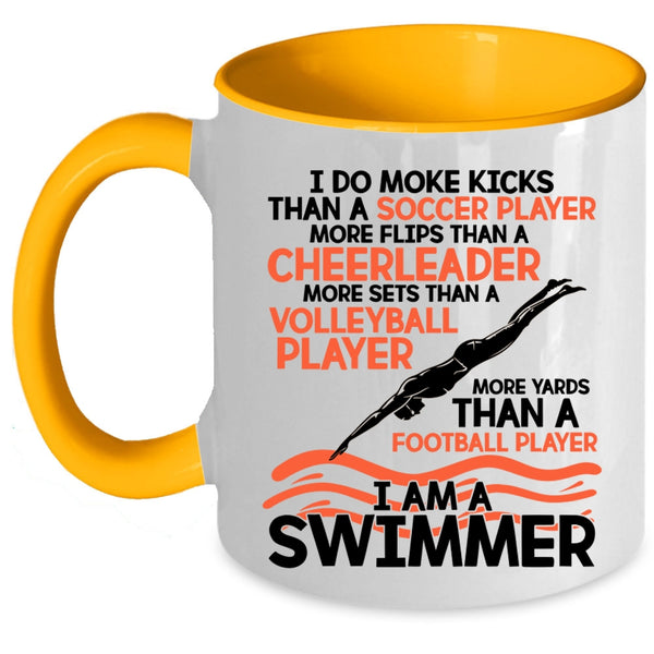 Funny Swimming Coffee Mug, I Am A Swimmer Accent Mug