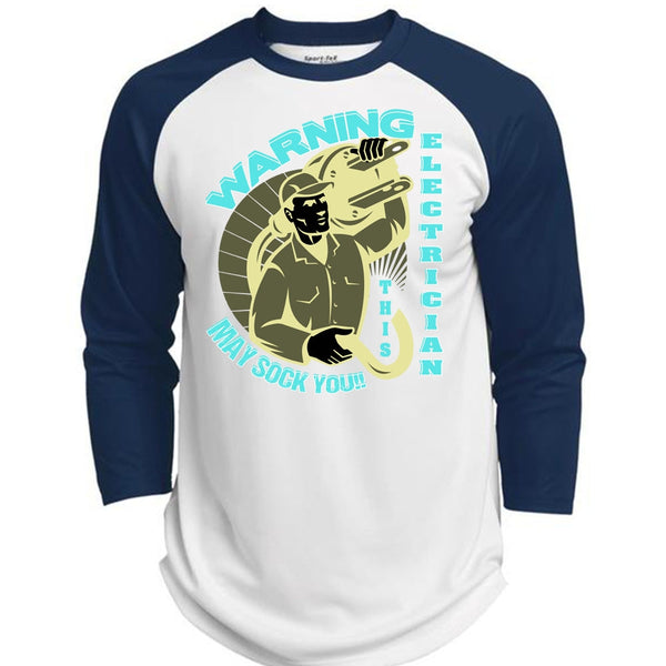 Warning Electrician T Shirt, I Love Electrician T Shirt, Awesome T-Shirts  (Polyester Game Baseball Jersey)