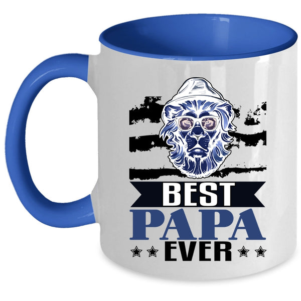 Gift For Dad Coffee Mug, Best Papa Ever Accent Mug